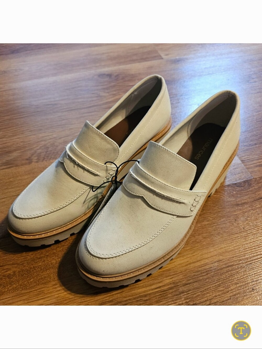 Maurices Cream Suede Penny-Style Loafers